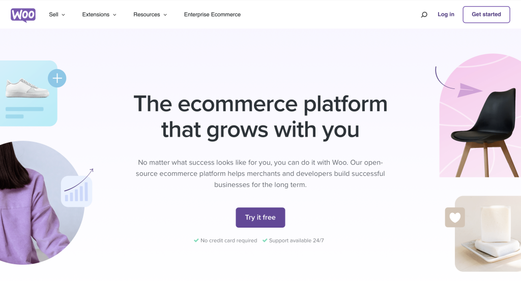 Screenshot of WooCommerce website