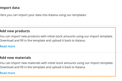 Screenshot of Katana app