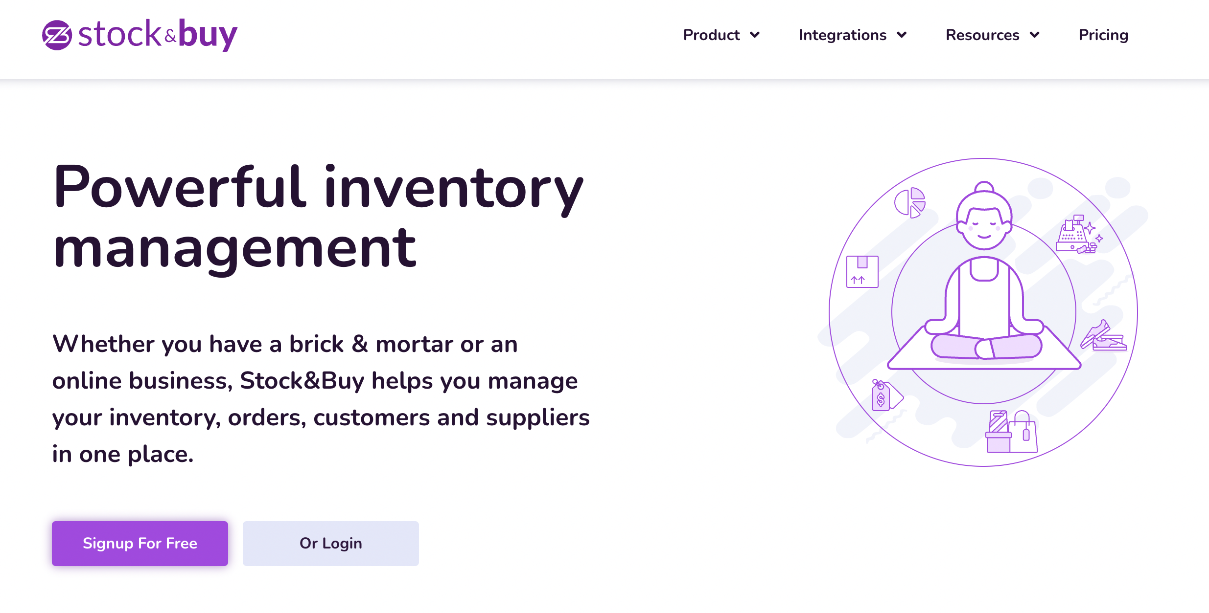 Screenshot of StockandBuy homepage