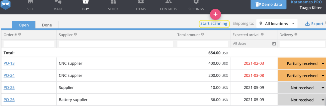 Introducing barcode scanning features in Katana — Katana