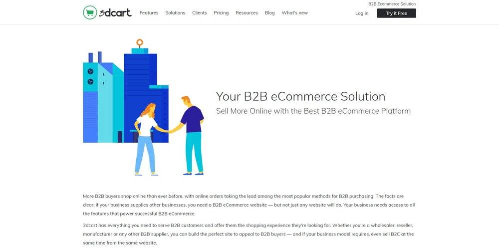 3dcart B2B eCommerce platform solution.