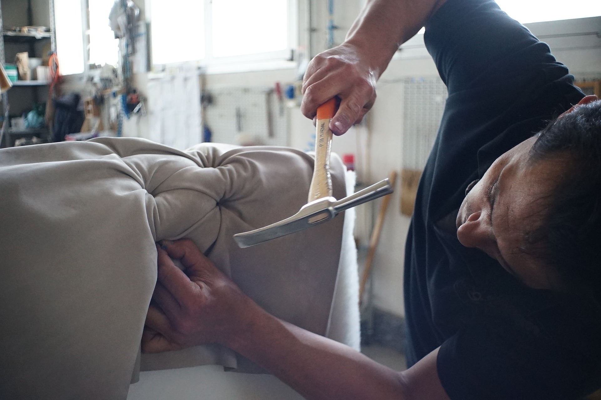 Man making sofa.