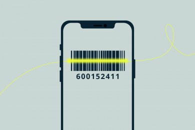 Katana barcode scanning with a smart device