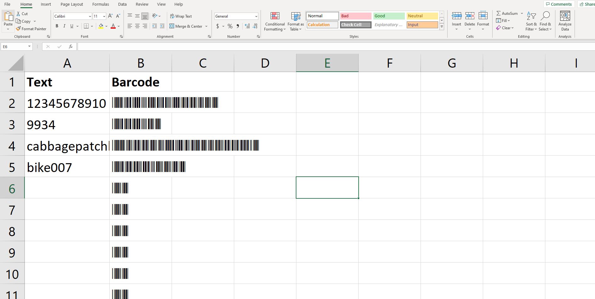How to create a barcode inventory system in Excel? When scanning a barcode, the encoded data will be displayed on the screen of the device. 
