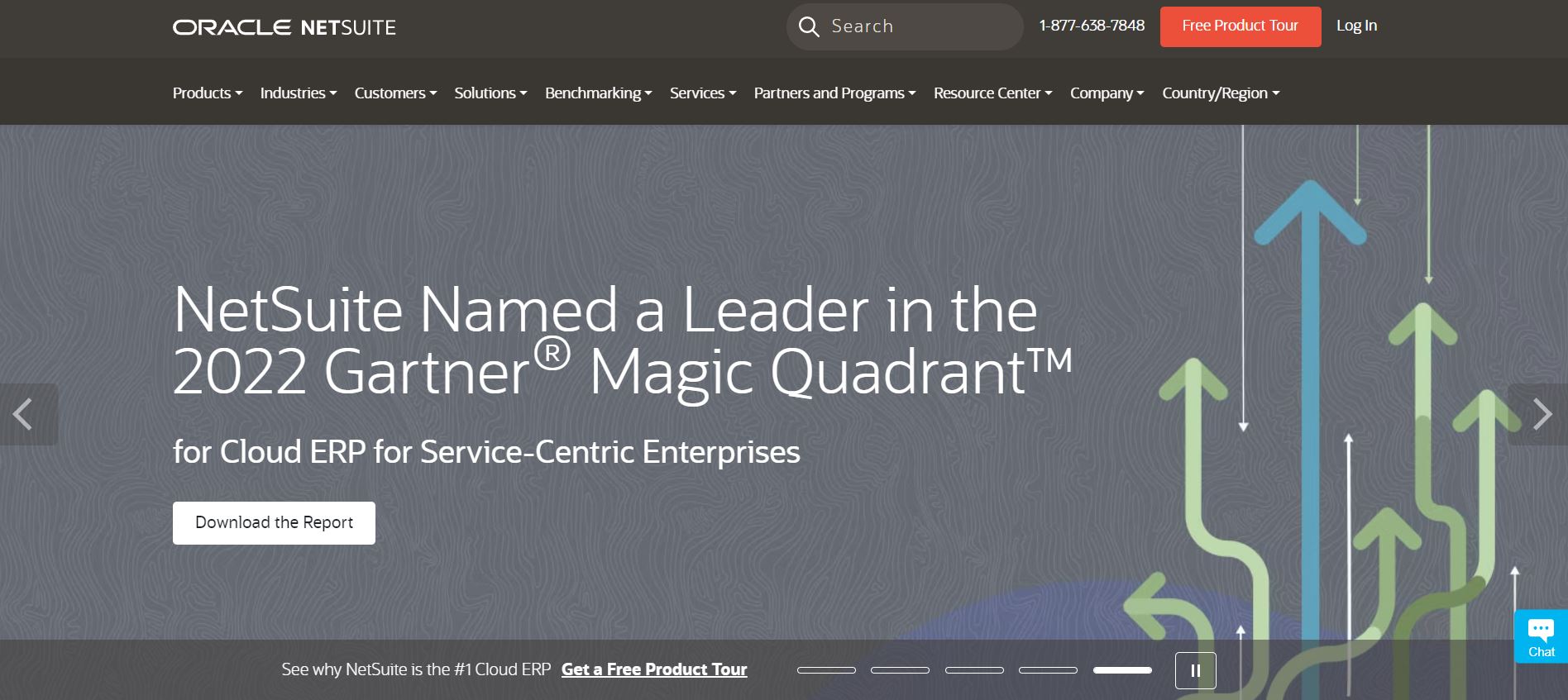 Screenshot of Netsuite manufacturing software homepage.