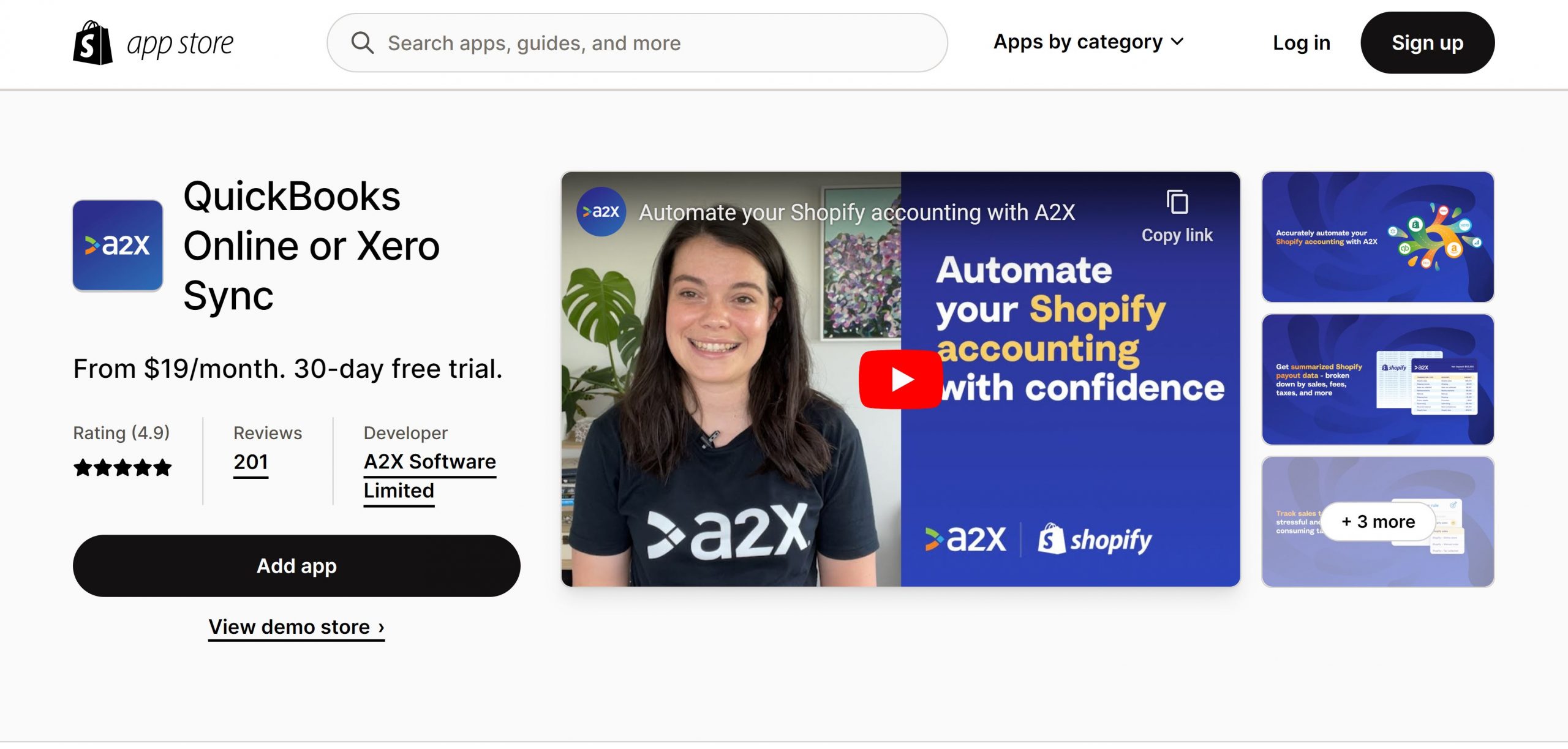 QuickBooks Online or Xero Sync by A2X on the Shopify app store.