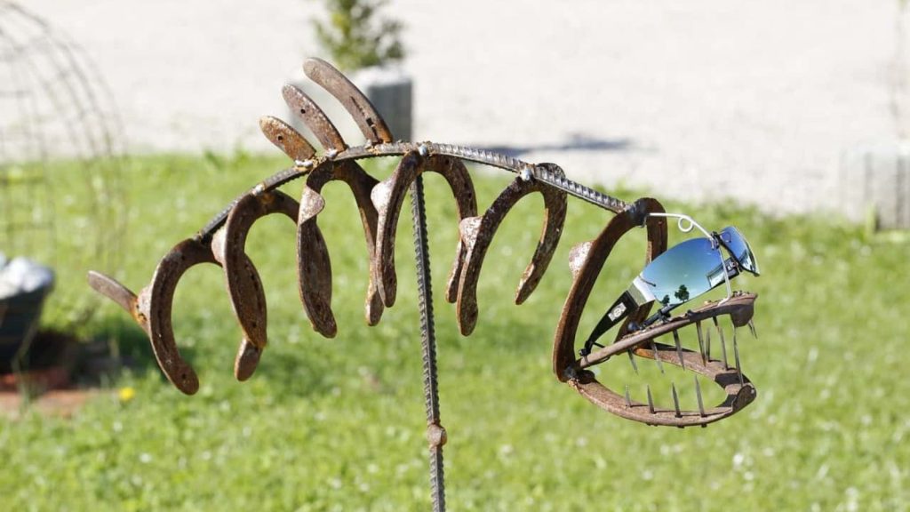 welded art in the shape of a fishbone