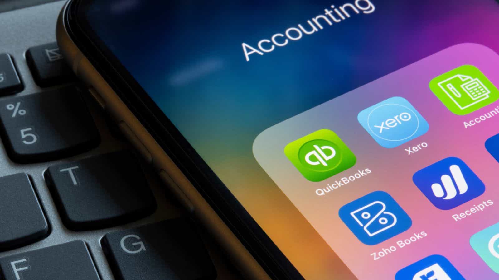 A smart device with accounting software apps ready to use.