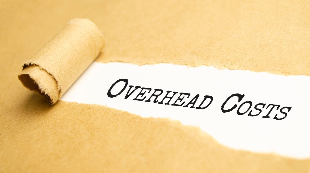 Overhead costs printed on a paper