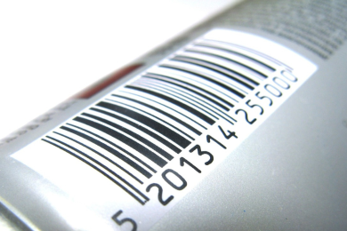 barcode on a can of soda
