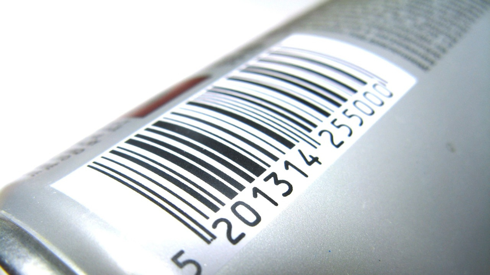 barcode on a can of soda