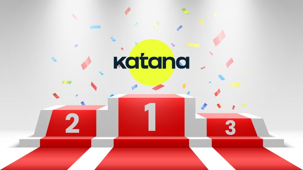 Katana logo on a podium