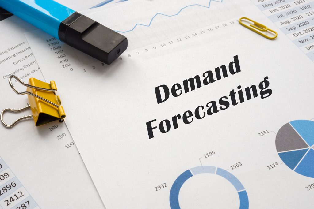 Demand forecasting documents on a desk