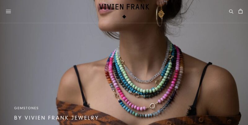 Screenshot of Vivien Frank's website